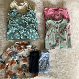 Girls lot bundle rompers pants footies 6-9